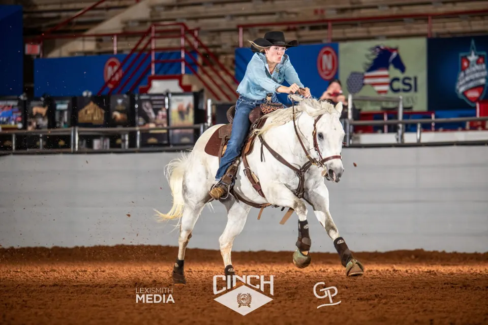 Lexi Rankin and Rocky on a barrel run